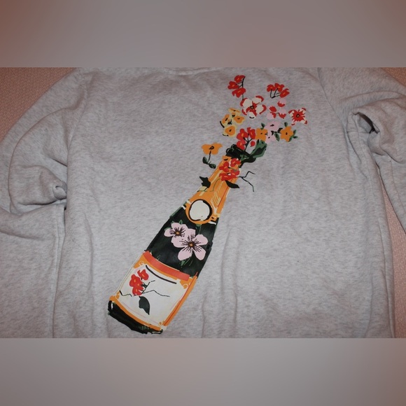 Better Together Crewneck Sweatshirt Women’s Medium Champagne Bottle Flowers - Picture 2 of 3